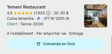 Exemple de fiche Google My Business